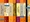 Orange Penguin book spines