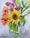 Abstract sunflower and gerberas