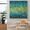 large blue and green abstract impressionist minimal water landscape painting