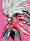 pink background textured abstract galah face