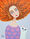 Ginger girl with white cat. Avatar. Surrealistic portrait.