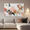 neutral and subtle pinks and apricot, orange tones blended with areas of blush, sage, grey, white and black expressive marks across an extra large canvas