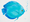 painting of a turquoise coloured discus fish on a white background