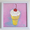 painting of a luscious ice cream cone with a cherry and sprinkles on top.