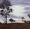 Silhouette of trees at sunrise on a wheat farm. Warm use of browns, blacks and red.