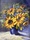 Sunflowers in a blue vase