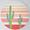 Cacti on Striped Background