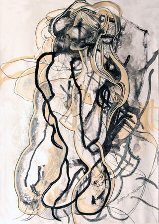 INK BRUSH DRAWING 10 created by JOSEPHINE WINDOW. 

ORIGINAL ABSTRACT LAYERED FIGURES on paper. 

EXPRESSIVE  GESTURAL STYLE. LINEAR TECHNIQUES. UNFRAMED.

Influences: Life Model. Nature.

Here I’ve taken quick impressions from the life model. I love drawing the human figure. I also love Nature. Close up views of microcosms in the natural environment play an important role in my expression. Walking in the Australian bushland and rainforest is one of my favourite activities. I am excited by what I discover. I take photos and am inspired. From there my imagination takes over.

Created at a Dynamic Drawing session, Brunswick Heads, Australia.

Thank you Ron Curran for the opportunity to draw with a free spirit in an inspiring environment. I love it. It’s invaluable!

Includes: CERTIFICATE OF AUTHENTICITY  signed and dated

Please Note: Artwork setting is for display purposes and is not to scale.

© Josephine Window 2024. All rights reserved.

