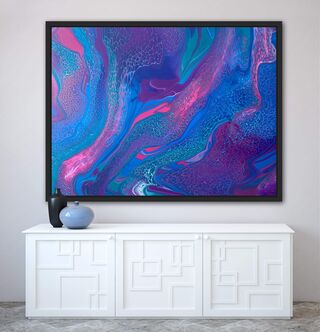 Pink blue turquoise purple flow fluid swipe abstract