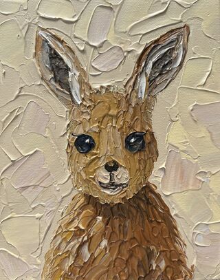 Baby kangaroo joey painting