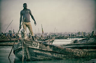 Wooden boats in Mali, West Africa