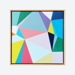 Colorful triangles forming a festive composition