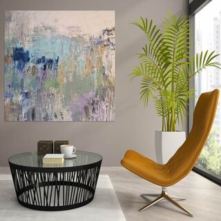 Lavender Bay Sunset an orignal artwork by Andrea Edwards in an abstract expressive style with varied colour and rich texture alongside muted natural, neutral tones.