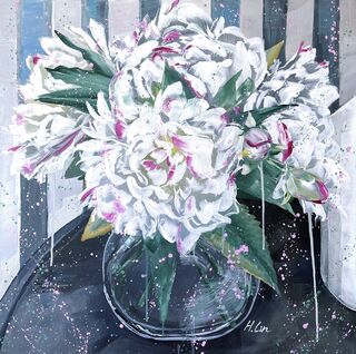 Overall Size- 55 x 55 X2.2 cm ( stretched ready to hang )

LIMITED EDITION Giclée print on stretched canvas. Signed & numbered at the back ,and comes with a certificate of authenticity.
<br>
Original Artwork info: 
The Dream Makers - White Peony in Vase
71 x 71 x 3.75 cm
10/08/2024
By HSIN LIN
<br>
Metallic Silver paint is used. It shines beautifully under the light when you look at the physical painting.
Artist Acrylic on Acid-free canvas. Painted with palette knife and brushes.
Sealed with clear spray varnish. Side panels painted.
Signed at the front and ready to hang.
Comes with a certificate of authenticity.
<br>
Affirmation: Dream makers, make our dreams bloom in grace.
<br>
To experience the seasons, it has become a routine of mine to paint the first bloom around my surroundings, during its flowering season. This is my depiction of a gorgeous Peony flower arrangement I encountered during my visit to Dandenong Ranges on a sunny afternoon. Time froze on that magical moment.
Peony is a symbol of prosperity and peace, especially when displayed in full bloom.
<br>
Flowers always bloom in their own time without competing with other flowers. May we all bloom in our time in the best season. Hope you enjoy this artwork of mine.
- WILD BOTANICAL ABSTRACT SERIES BY HSIN LIN-
Artwork inspired by nature in Dandenong Ranges, Australia, Spring 2024. -HSIN LIN
