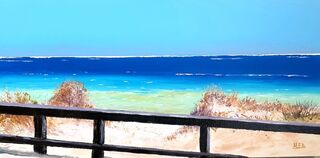 Over looking the ocean from the top of the sand dunes at coral bay. 