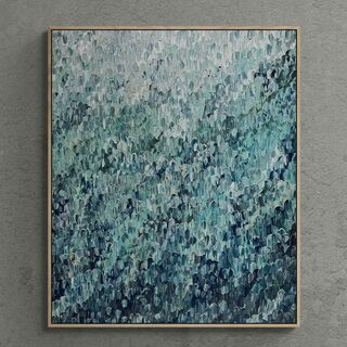 Blue and Green impasto on canvas