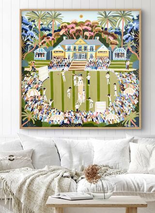 Naive abstract cricket scene 