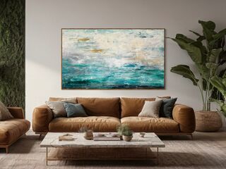 Tropical textured abstract artwork 