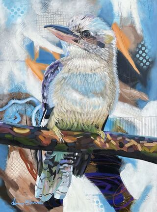 Kookaburra on a abstract background 