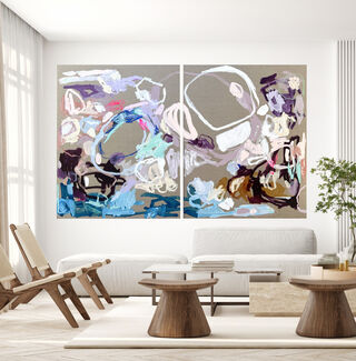 Discover a stunning abstract coral reef painting bursting with vibrant colors and dynamic forms. This artwork captures the essence of a thriving underwater world, making it the perfect addition to your collection. Dive into a world of kaleidoscopic wonder as swirling blues, fiery reds, and soothing purples dance across the canvas. Explore the intricate patterns that mimic the diversity of marine life. Bring the beauty of the ocean's depths into your space with this captivating painting.