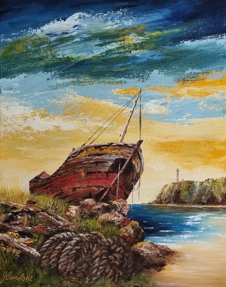 Shipped deals wrecked WATERCOLOR ART