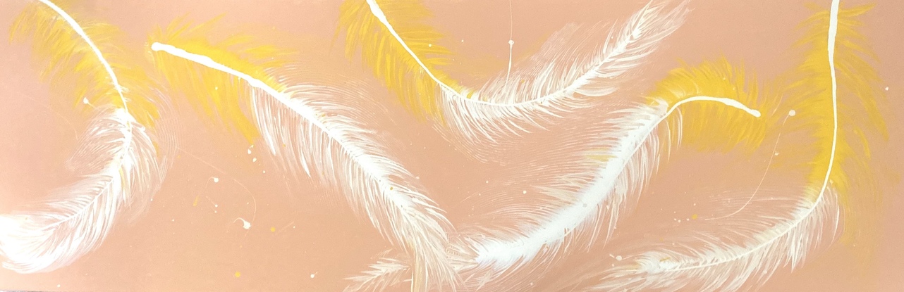 (CreativeWork) White Cockatoo Feathers  by Amy Curran. Acrylic. Shop online at Bluethumb.