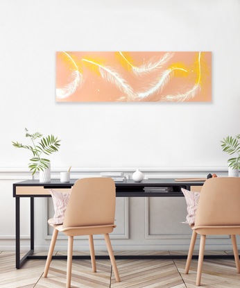 (CreativeWork) White Cockatoo Feathers  by Amy Curran. Acrylic. Shop online at Bluethumb.