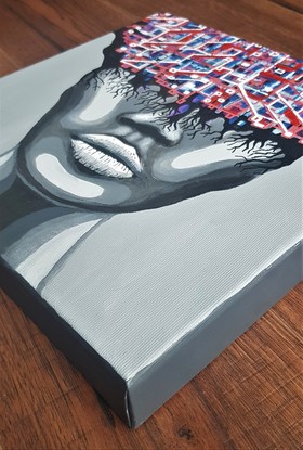 (CreativeWork) Portrait II (The City Inside) by Vera Moise. Acrylic. Shop online at Bluethumb.