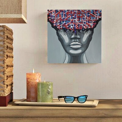 (CreativeWork) Portrait II (The City Inside) by Vera Moise. Acrylic. Shop online at Bluethumb.