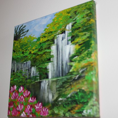 (CreativeWork) Waterfall by Sashi Muhunthan. Acrylic. Shop online at Bluethumb.