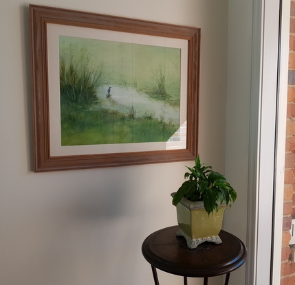 (CreativeWork) Blue Heron by Lynne Gillard. Oil. Shop online at Bluethumb.