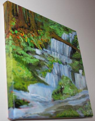 (CreativeWork) River by the forest by Sashi Muhunthan. Acrylic. Shop online at Bluethumb.