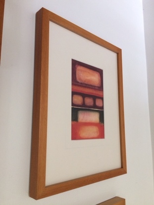 Outback Australia red and yellow ochre abstraction framed