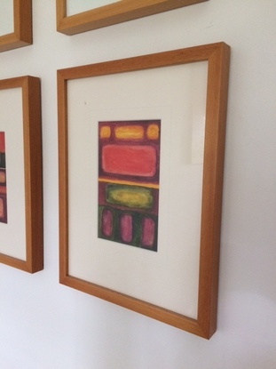 Outback Australia red and yellow ochre abstraction framed