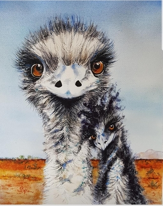 (CreativeWork) The 2 of Us by Suzanne Allen. Watercolour. Shop online at Bluethumb.