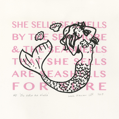 Mermaid image on text backgrounf