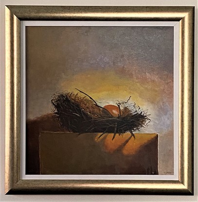 (CreativeWork) Golden Egg by Liz Lane. Oil. Shop online at Bluethumb.