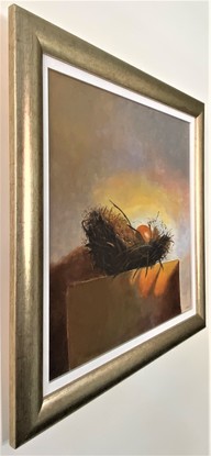 (CreativeWork) Golden Egg by Liz Lane. Oil. Shop online at Bluethumb.