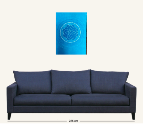 (CreativeWork) Blue Lotus by Andrea Gaudiosi. Acrylic. Shop online at Bluethumb.