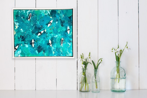 (CreativeWork) Surf up by Lorena Chivu. Acrylic. Shop online at Bluethumb.