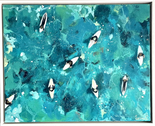 (CreativeWork) Surf up by Lorena Chivu. Acrylic. Shop online at Bluethumb.