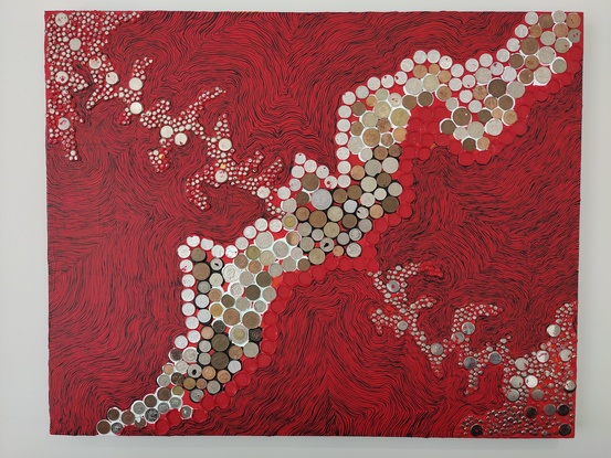 (CreativeWork) Rivers, wealth and power by Veronika Sanobova. Acrylic. Shop online at Bluethumb.