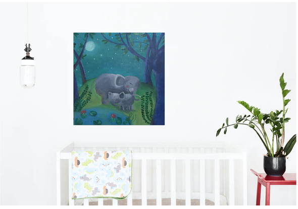 (CreativeWork) Elephants by Lina Omair. Acrylic. Shop online at Bluethumb.