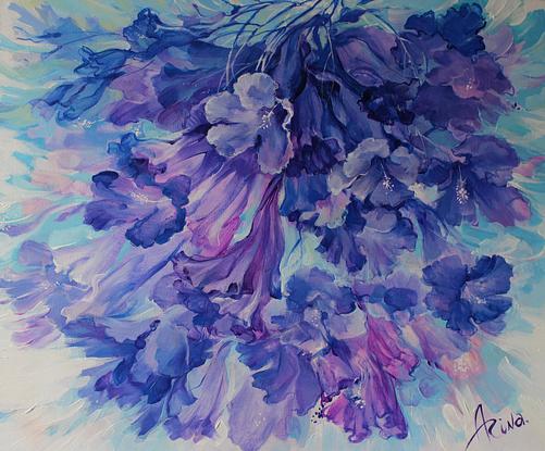 (CreativeWork) Jacaranda by Irina Moskvina. Acrylic. Shop online at Bluethumb.