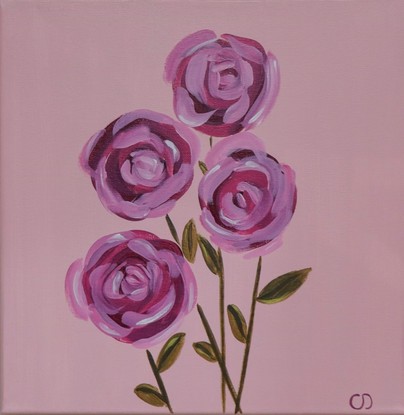 (CreativeWork) PINK POSY by Chelsea Dawson. Acrylic. Shop online at Bluethumb.