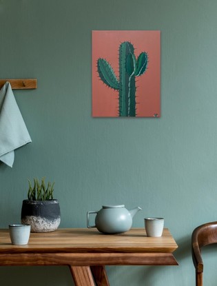 (CreativeWork) Cactus by Chelsea Dawson. Acrylic. Shop online at Bluethumb.