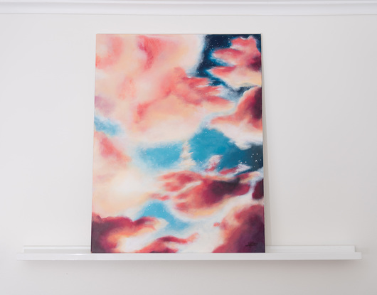 (CreativeWork) Acrylic Landscape Canvas / Art Abstract Landscape Painting Sky / Contemporary art sky pink sunset Australia by maria tellez asensi. Acrylic. Shop online at Bluethumb.