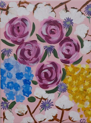 (CreativeWork) rose` by Chelsea Dawson. Acrylic. Shop online at Bluethumb.