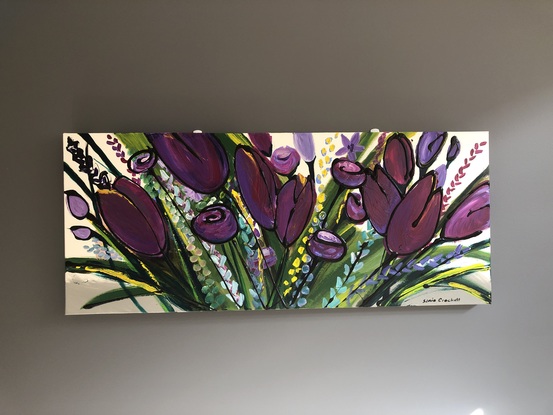 (CreativeWork) Tulips  by Sonia Crockett. Acrylic. Shop online at Bluethumb.