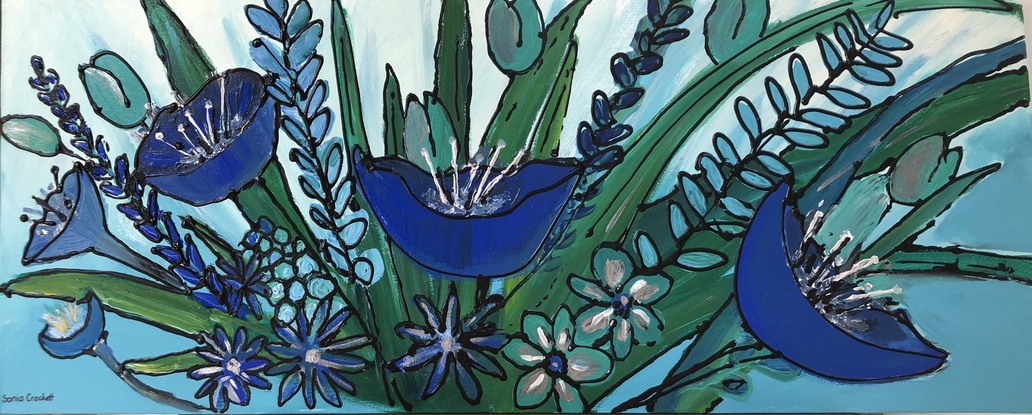 (CreativeWork) Bluebells by Sonia Crockett. Acrylic. Shop online at Bluethumb.